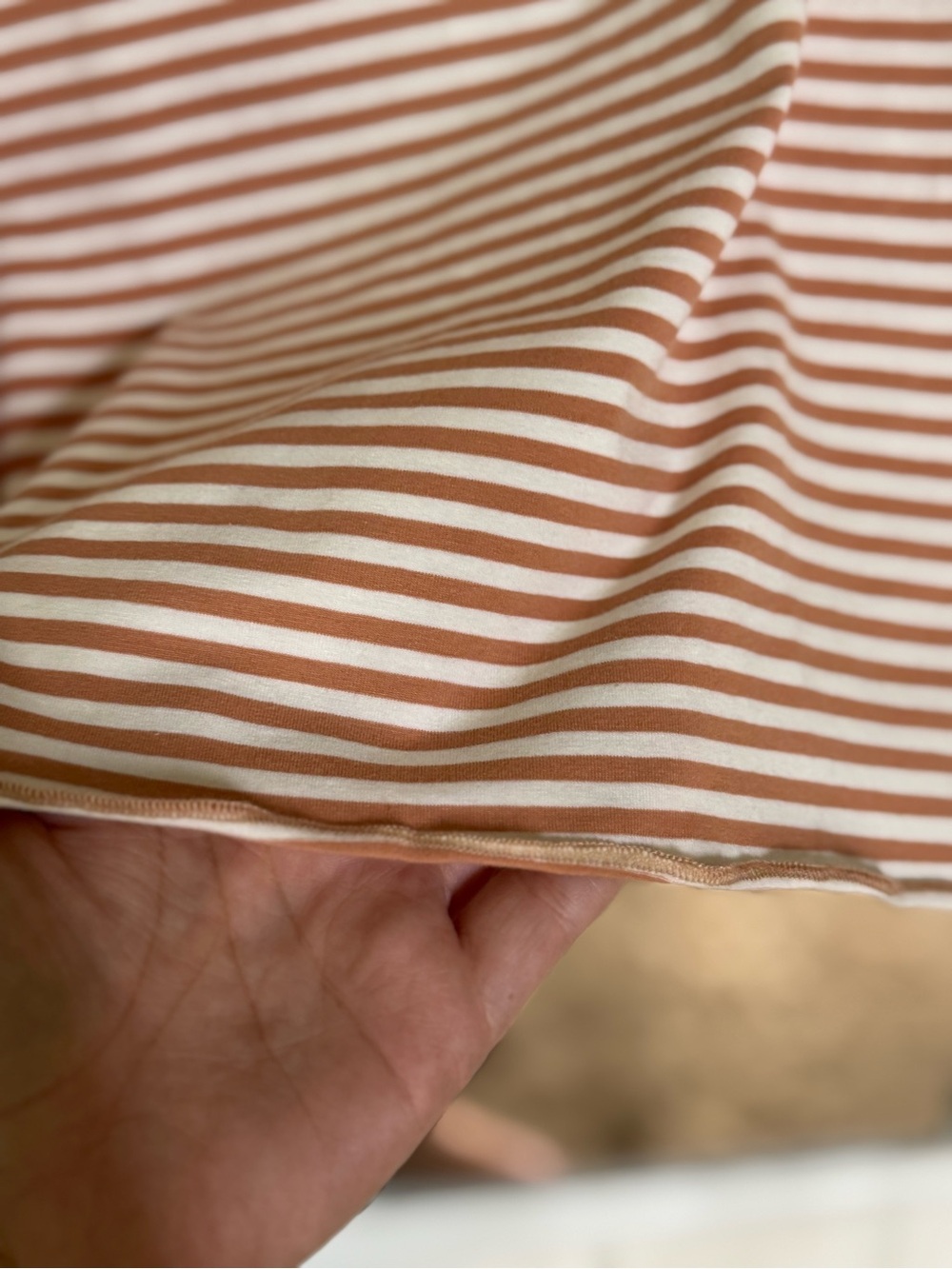 LA MIEL Striped Cream and Brown Long Sleeve Top - Picture 4 of 6